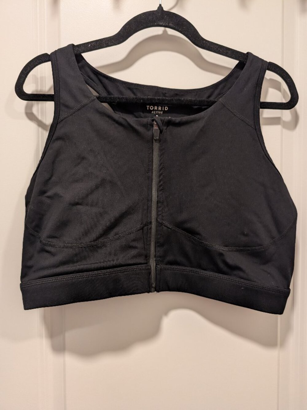 Torrid Active Womens 2X Black Low-Impact Wireless Zip-Front Active Sports Bra